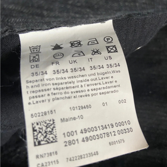 Hugo Boss black straight leg  denim jean Sz 35 - Picture 8 of 11